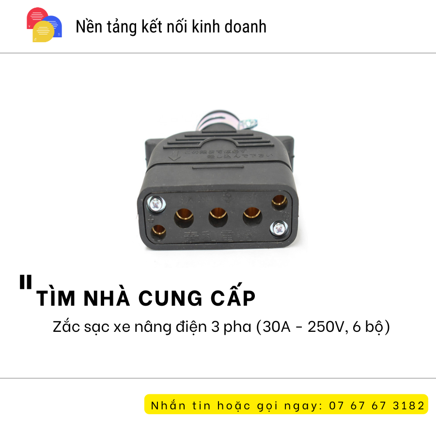 [TÌM NHÀ CUNG CẤP] Zắc sạc xe nâng điện 3 pha